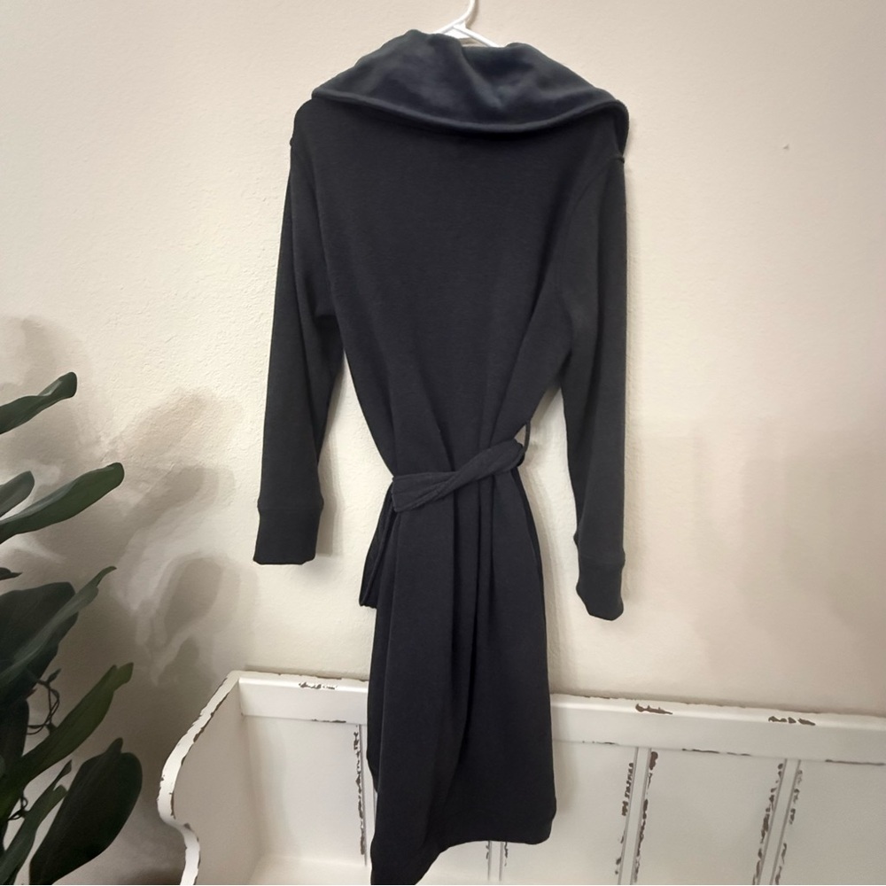 UGG Brunswick Fleece Robe Mens Large Charcoal Shawl Collar Belted Soft Lounge - Picture 3 of 9